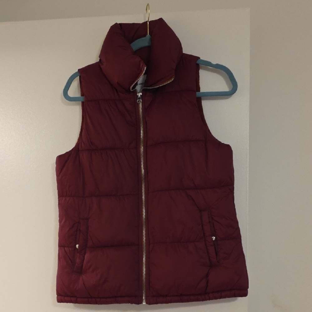 Old Navy Burgundy Puffer Vest